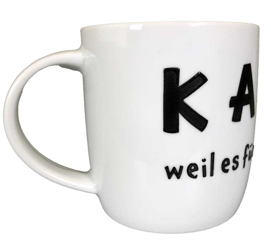 Kaffeebecher "KAFFEE weil es für Wein zu früh ist!" (weiß) - Pfälzer Freiheit