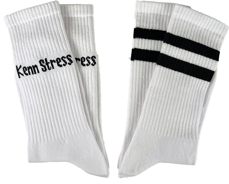 SOCKEN &quot;coole Pälzer Socke&quot; KENN STRESS (weiß/marine) - Pfälzer Freiheit
