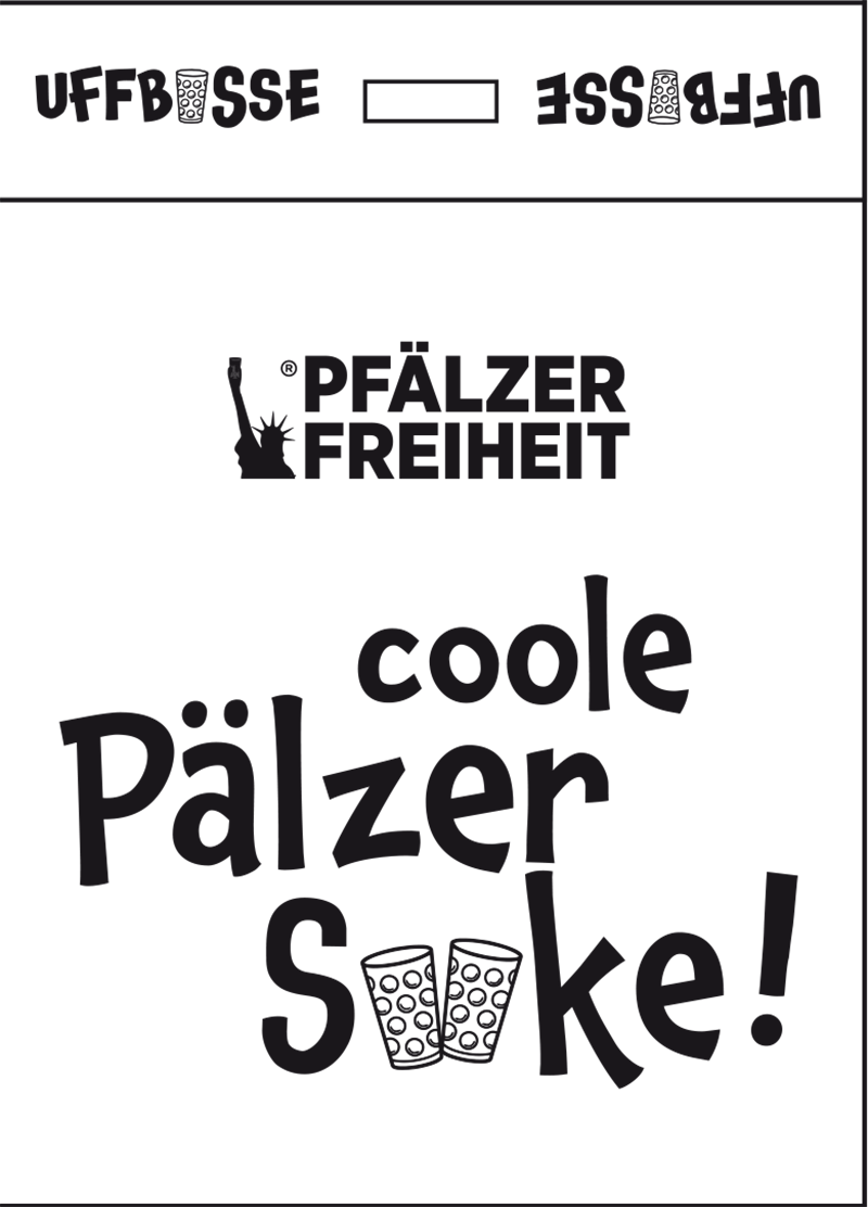 SOCKEN &quot;coole Pälzer Socke&quot; UFFBASSE (weiß/schwarz) - Pfälzer Freiheit