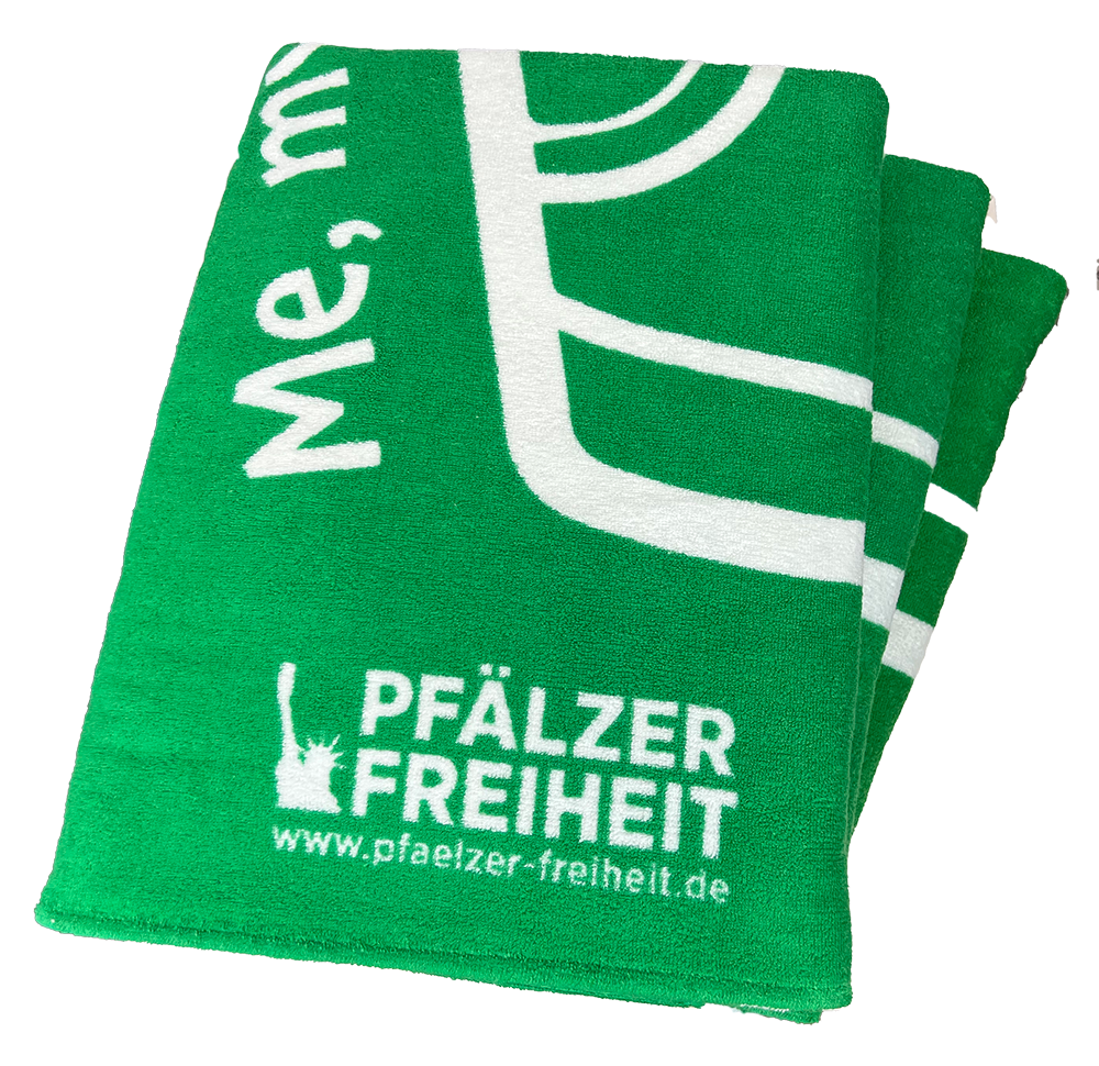 SAUNA-/BADETUCH  &quot;Me, my Dubbeglas and I&quot; (grün) - Pfälzer Freiheit