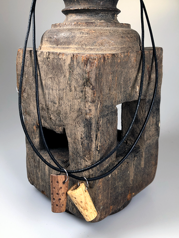 Lederkette mit Holz-Dubbe-Anhänger - Pfälzer Freiheit