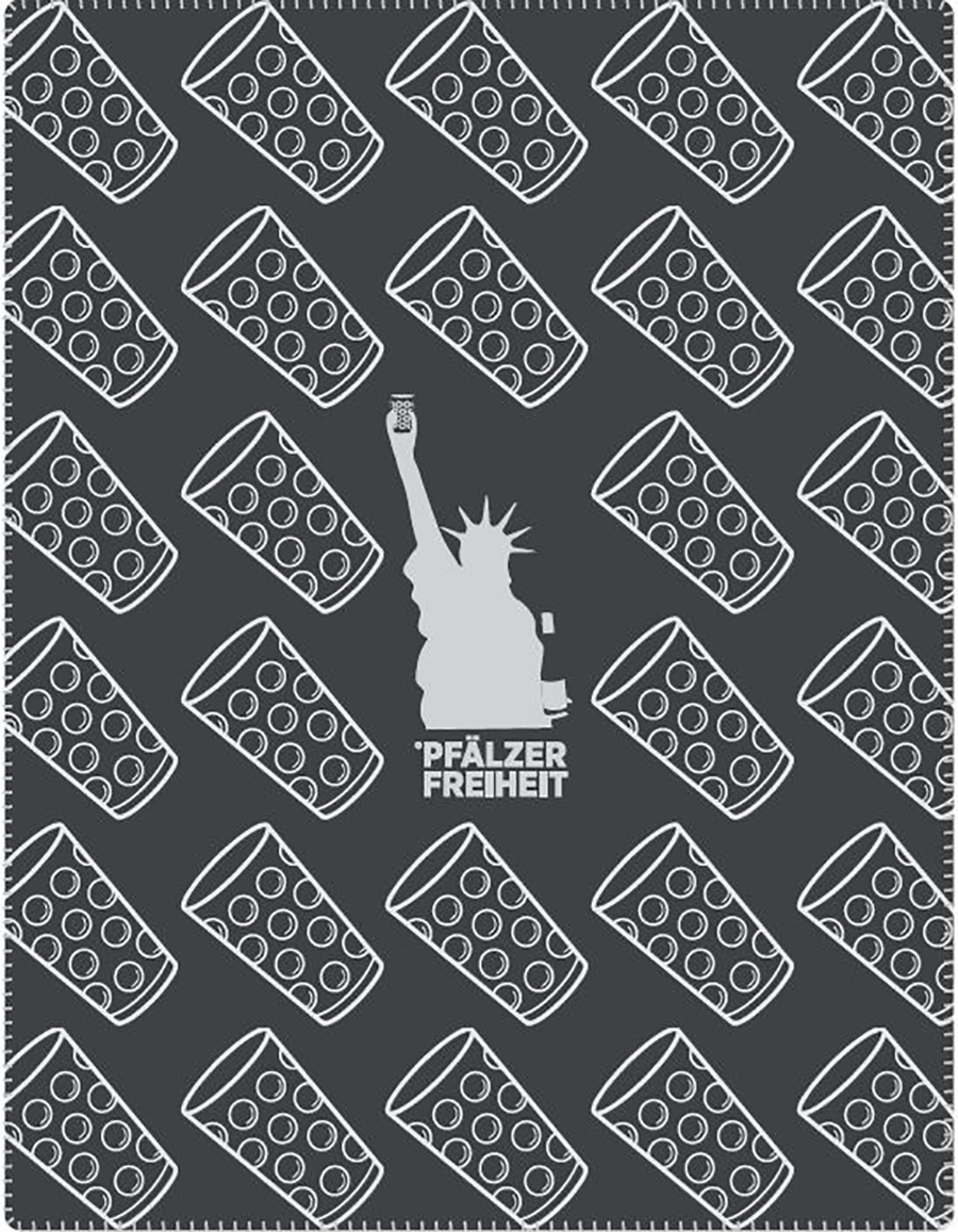 Kuscheldecke im Dubbe-Design (steingrau) - Pfälzer Freiheit