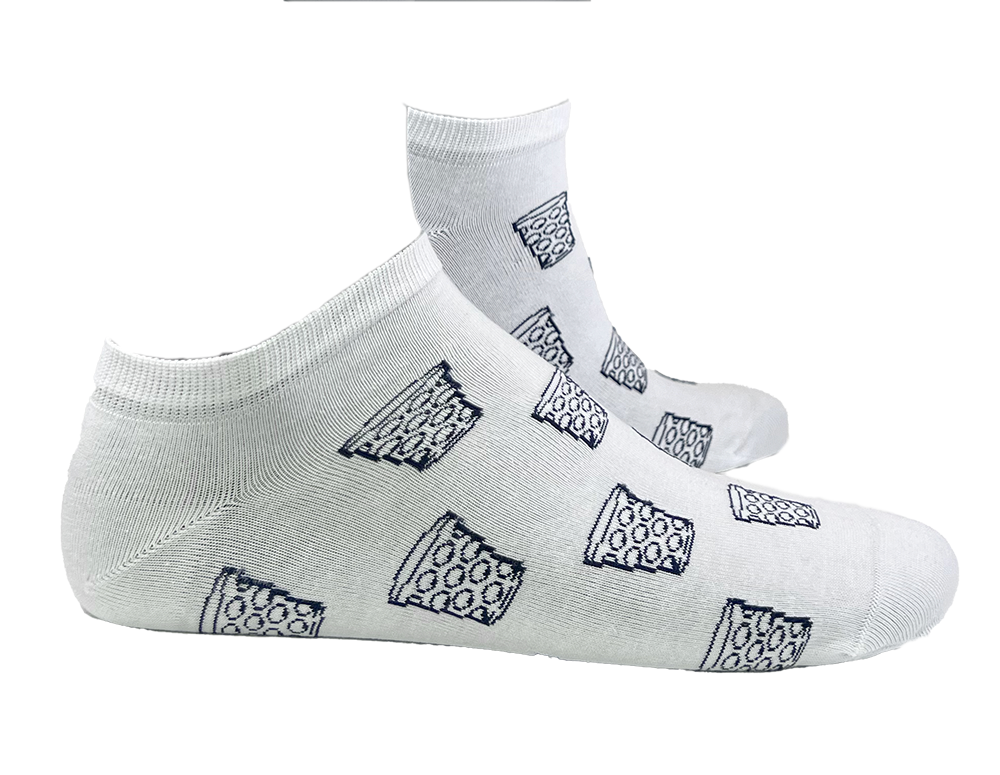 SNEAKER-SOCKEN "coole Pälzer Socke" (weiß/blau) - Pfälzer Freiheit