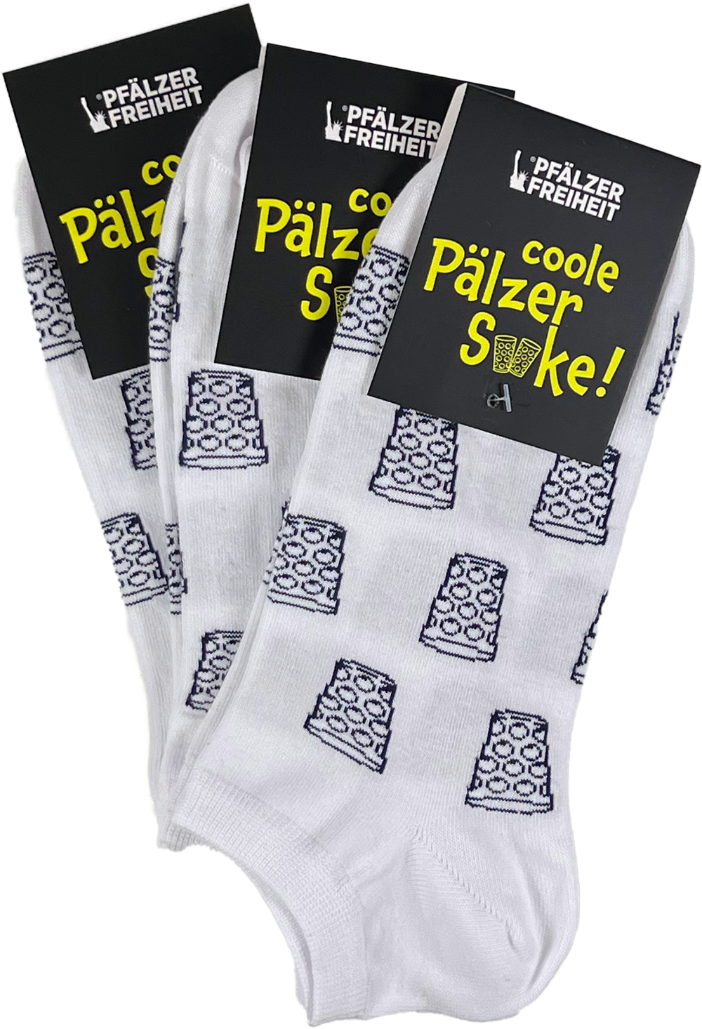 SNEAKER-SOCKEN "coole Pälzer Socke" (weiß/blau) - Pfälzer Freiheit