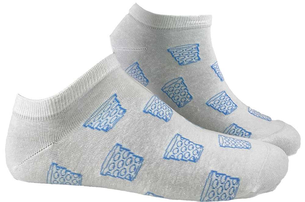 SNEAKER-SOCKEN "coole Pälzer Socke" (weiß/hellblau) - Pfälzer Freiheit