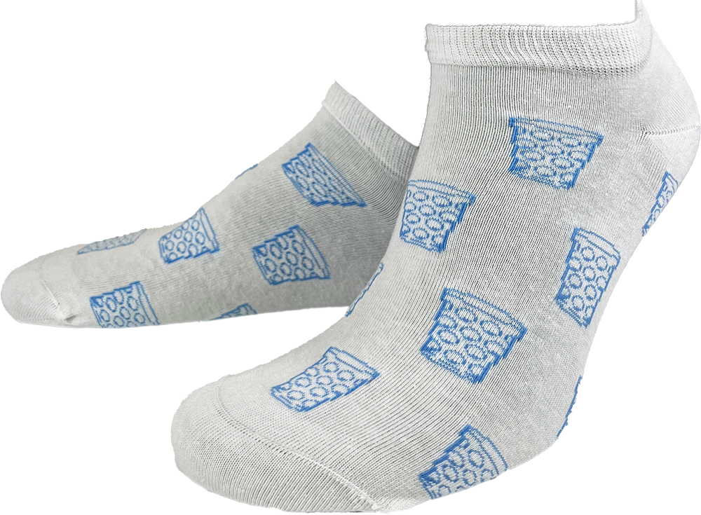 SNEAKER-SOCKEN "coole Pälzer Socke" (weiß/hellblau) - Pfälzer Freiheit