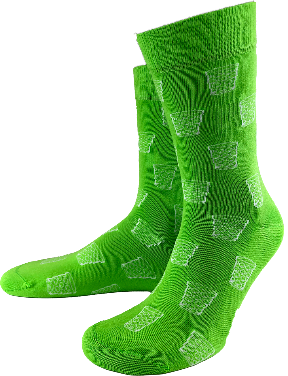 Socken &quot;coole Pälzer Socke&quot; (grün/weiß) - Pfälzer Freiheit