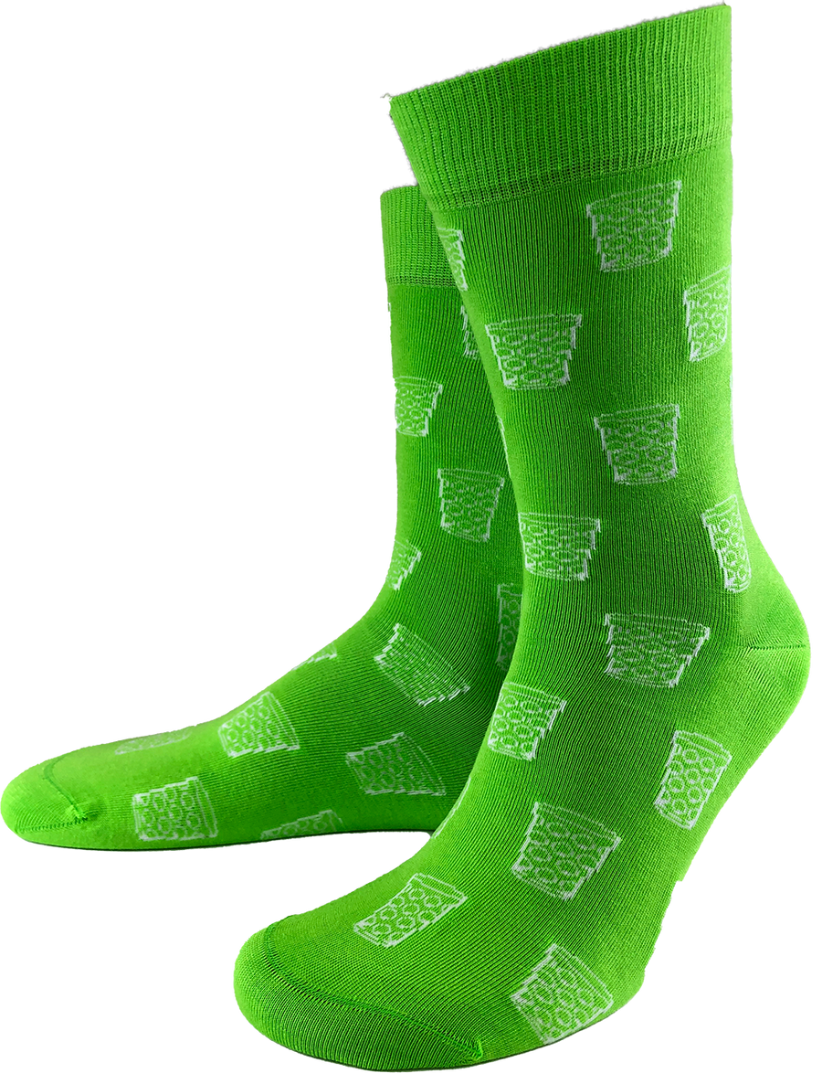 Socken "coole Pälzer Socke" (grün/weiß) - Pfälzer Freiheit