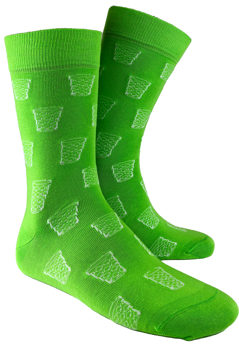 Socken &quot;coole Pälzer Socke&quot; (grün/weiß) - Pfälzer Freiheit