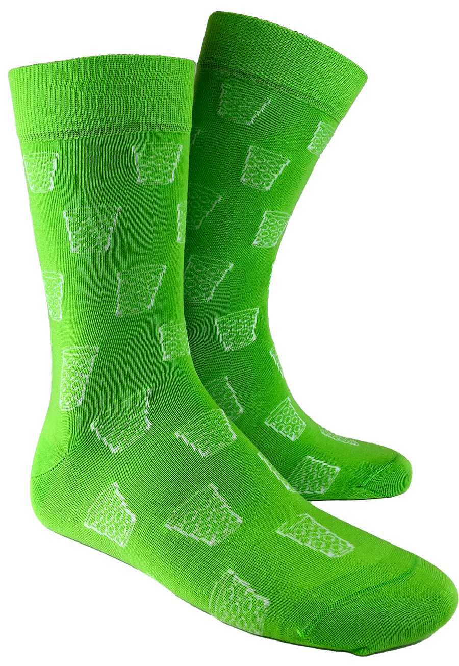 Socken "coole Pälzer Socke" (grün/weiß) - Pfälzer Freiheit