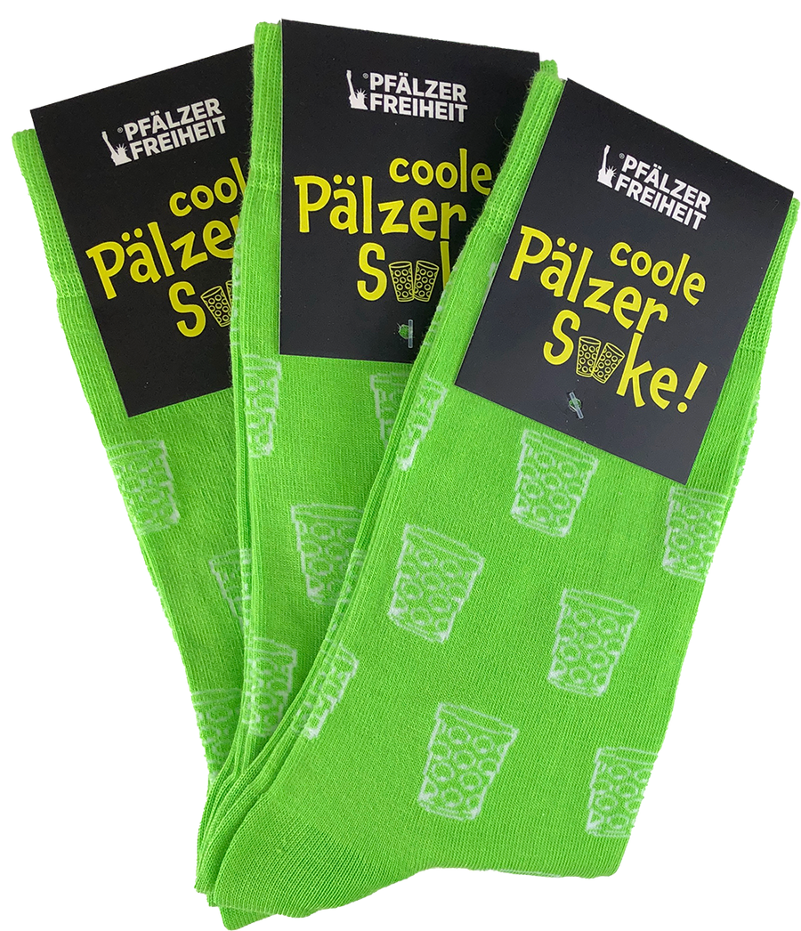 Socken "coole Pälzer Socke" (grün/weiß) - Pfälzer Freiheit