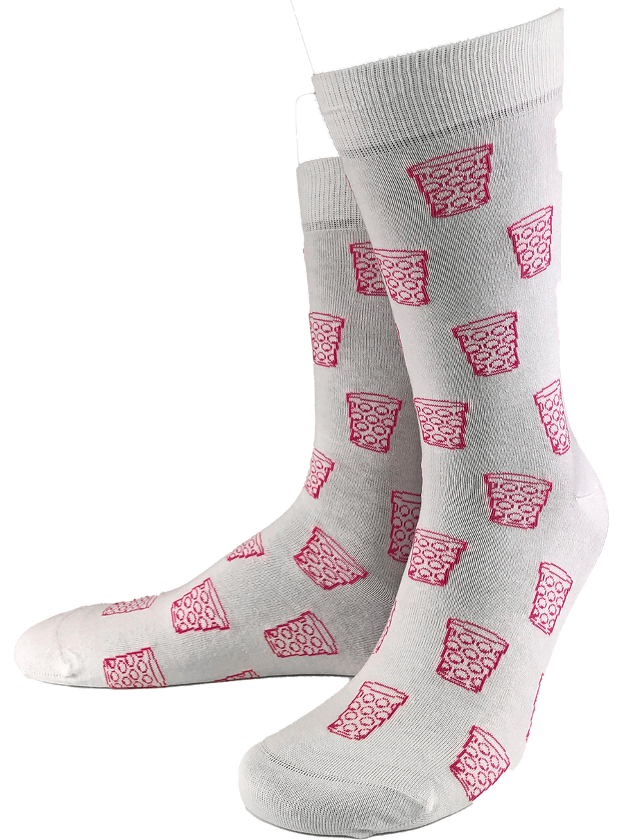 Socken "coole Pälzer Socke" (weiß/pink) - Pfälzer Freiheit