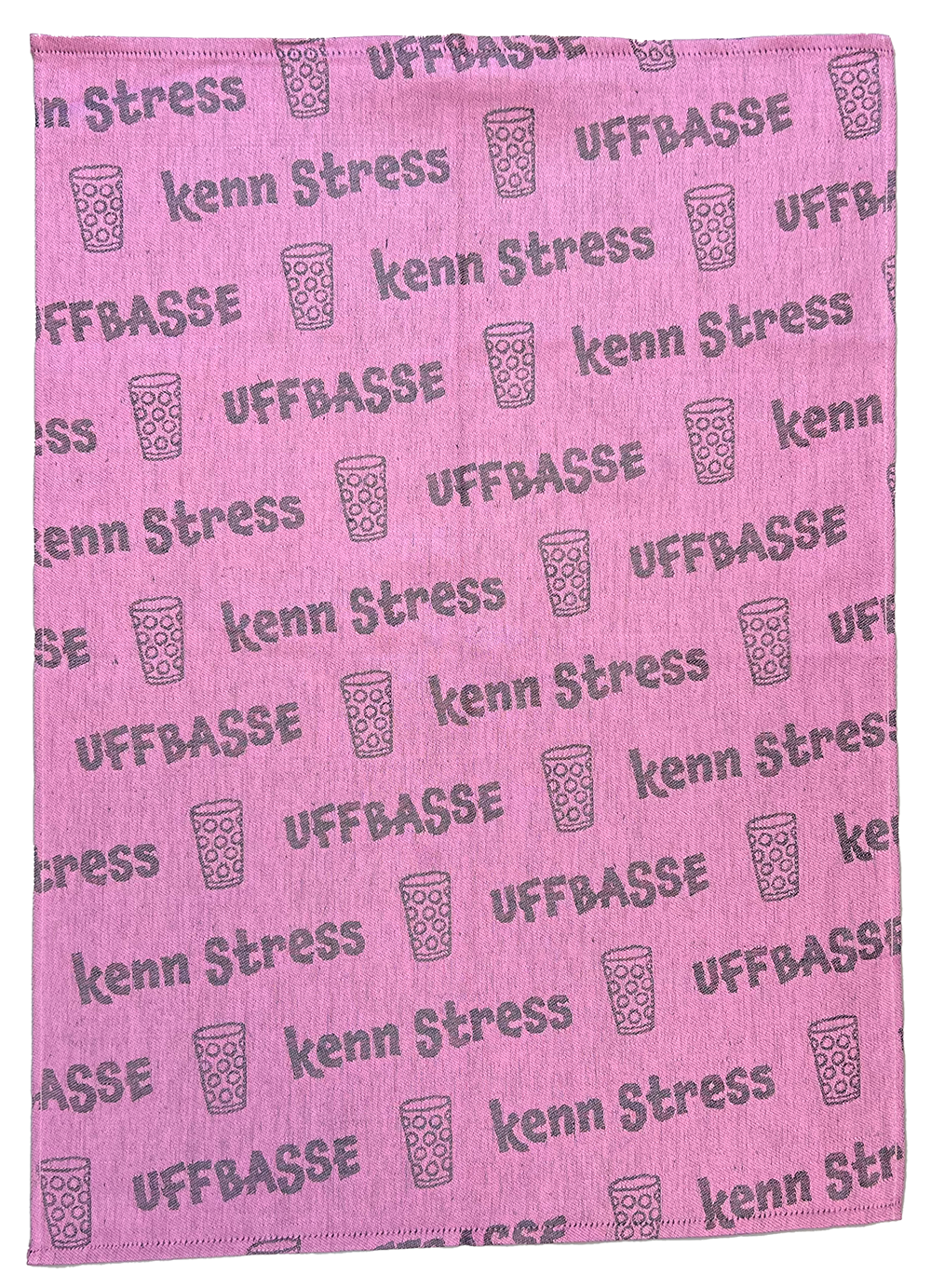 GESCHIRRTUCH "Uffbasse/kenn stress" (flieder) - Pfälzer Freiheit