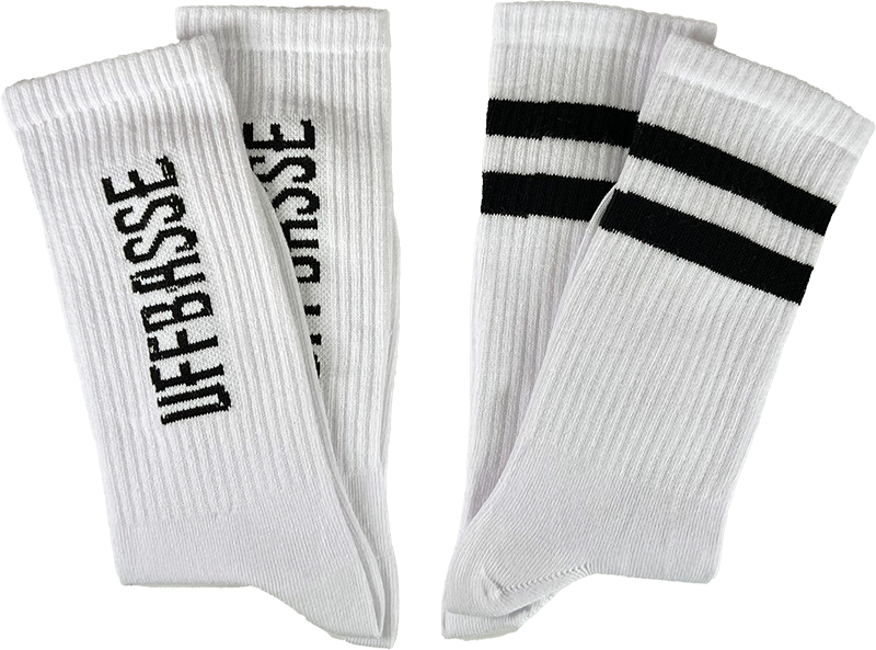 SOCKEN "coole Pälzer Socke" UFFBASSE (weiß/schwarz) - Pfälzer Freiheit